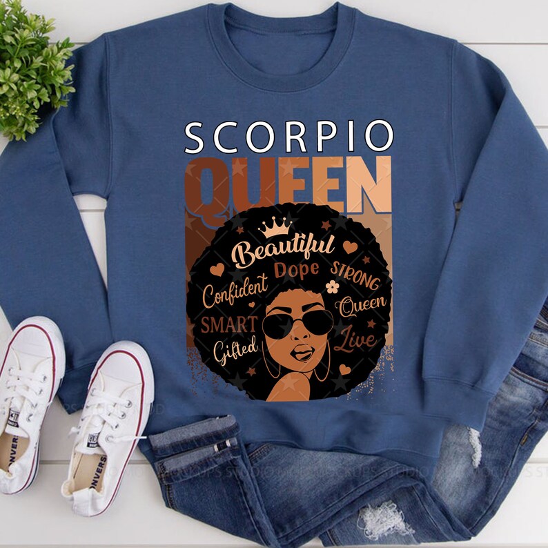 Download Scorpio Queen svg Afro Hair Art Black Queen Birthday svg ...