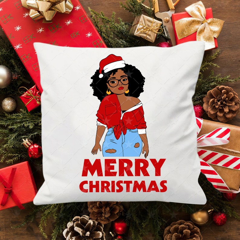 Download Afro Girl Merry Christmas svg Black Queen Christmas | Etsy