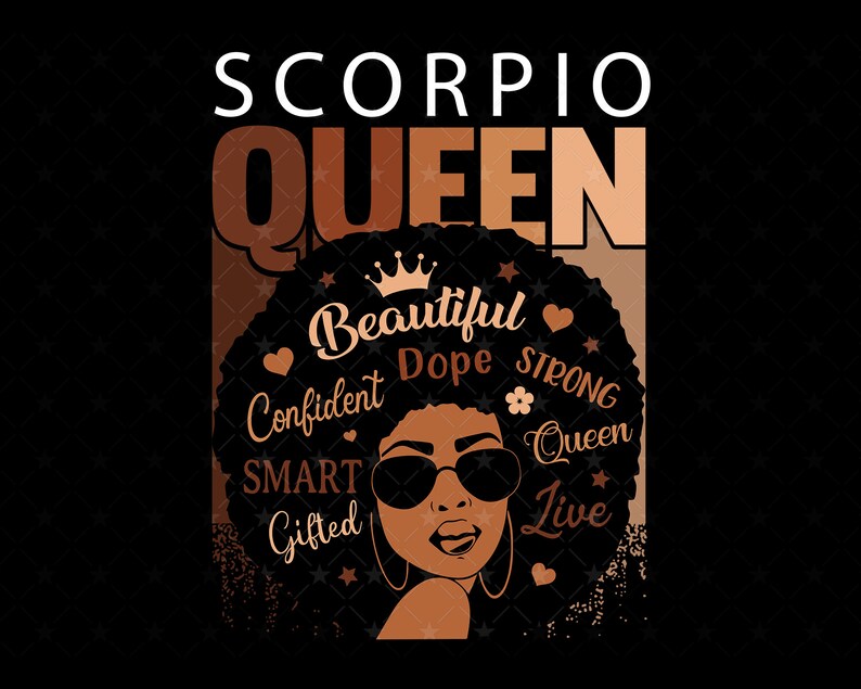 Download Scorpio Queen svg Afro Hair Art Black Queen Birthday svg ...