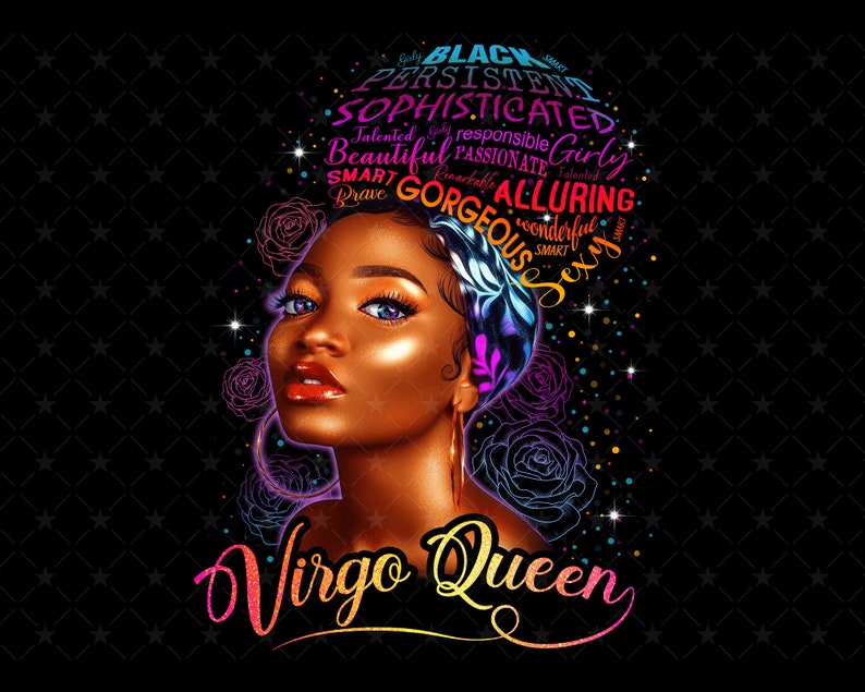 Virgo Queen png Black Magic Girl png Afro Black Women Black Etsy