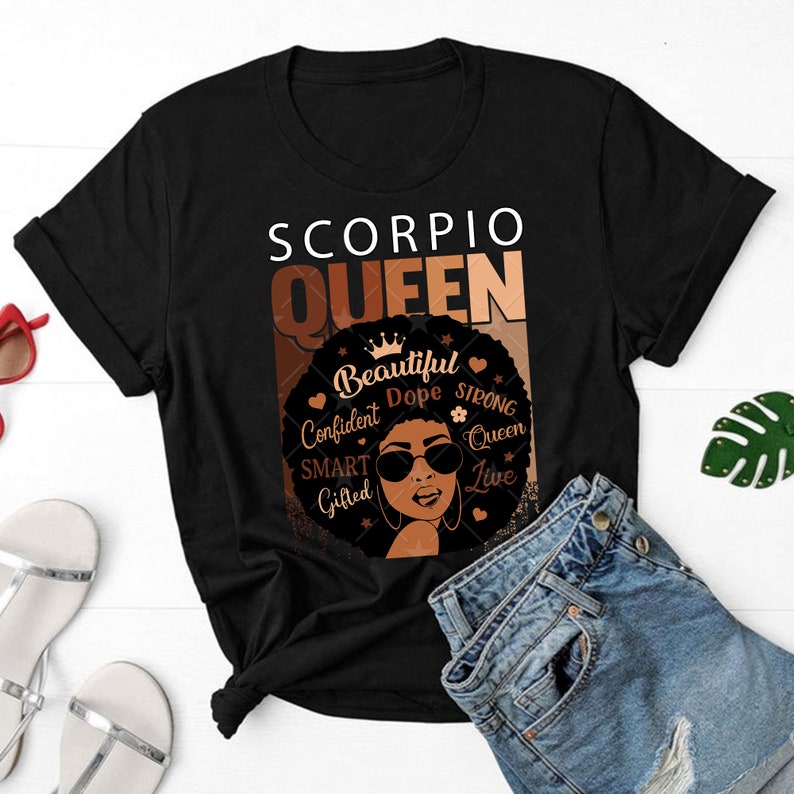 Download Scorpio Queen svg Afro Hair Art Black Queen Birthday svg ...