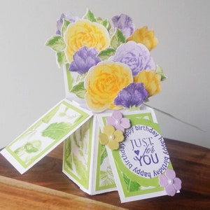 Handmade Floral Birthday 3D Pop up Box Card