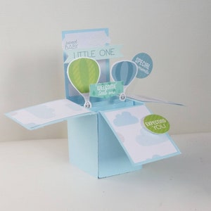 Fatto a mano 3D Newborn Baby Boy / Girl Pop up Box Card