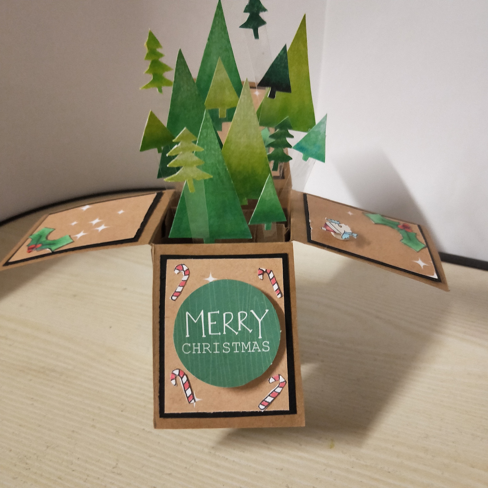 Handmade Christmas Trees 3D Pop up Box Card - Etsy