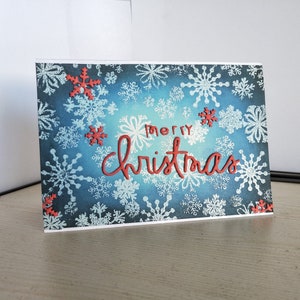 Tarjeta de copo de nieve navideña 3D hecha a mano