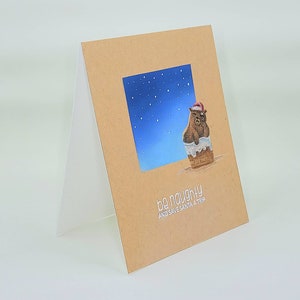Carte d’ours de Noël drôle faite à la main
