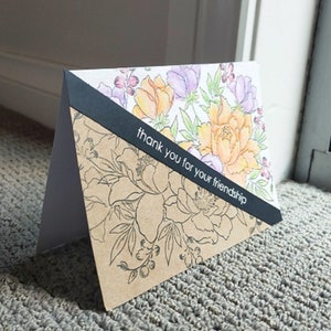 Handgemachte Blumen Aquarell Freundschaftskarte