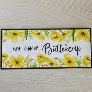 Acuarela hecha a mano Chin Up Buttercup Floral Slimline Card