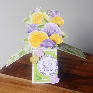 Handmade Floral Birthday 3D Pop up Box Card - Etsy