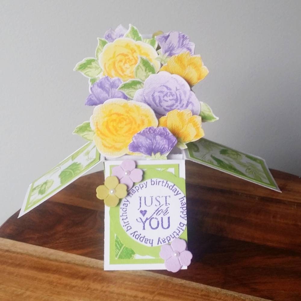 Handmade Floral Birthday 3D Pop up Box Card - Etsy