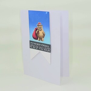 Tarjeta de Navidad hecha a mano limpia y simple linda y divertida