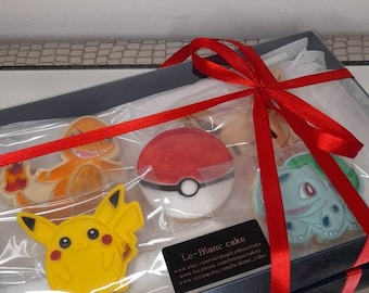 Personalised, biscuits, personalised, pikachu, eevee, pokeball