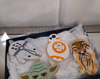 Themed biscuits, birthday gift, party bag fillers, star wars, gift idea, hp