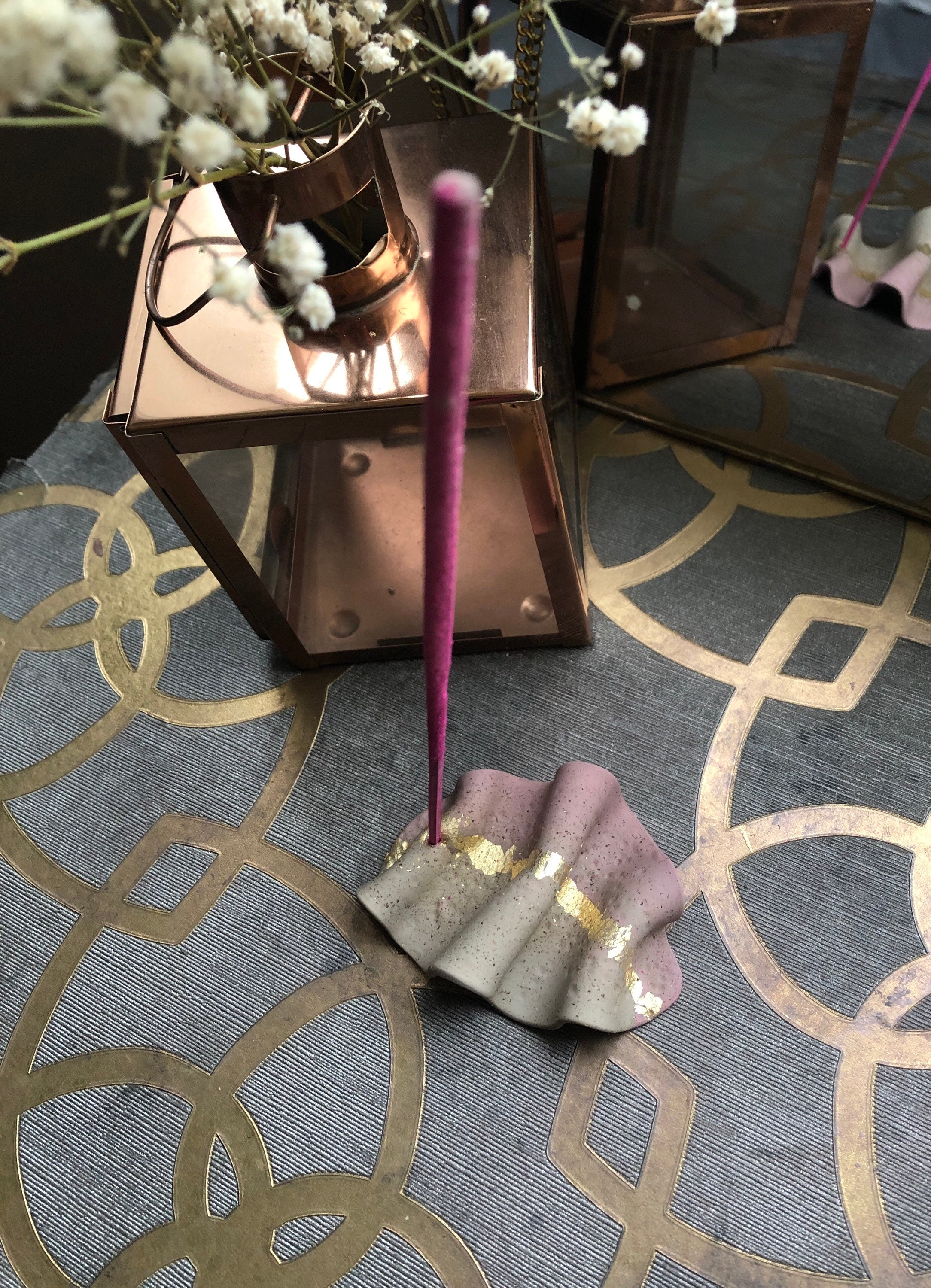 Clay incense holder polymer clay pink home accessories joss Etsy