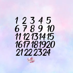 Advent calendar numbers to iron on numbers - 5 cm