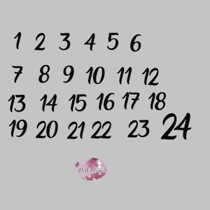 Advent calendar numbers to iron on numbers