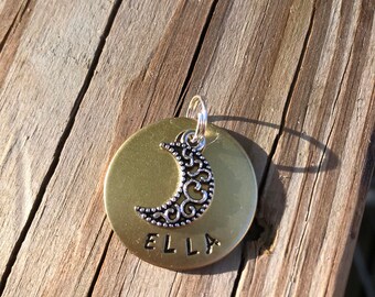crescent moon dog tag