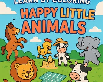 Happy Little Animals – An Educational and Creative Coloring Book