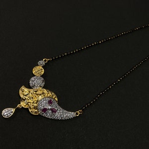 Mangalsutra, CZ Mangalsutra, Gold plated zircon delicate Mangalsutra, Indian Jewelry ,Bridal jewelry, wedding jewelry / Mangalsutra