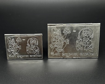 925 Sterling Silver Handmade Complete Hanuman Chalisa. 4 Pages