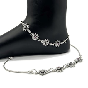 925 Sterling Silver Anklet / Silvel Payal