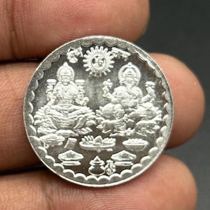 99,90% Reinsilber 5 Gramm Laxmi Ganesh Silbermünze von Sarafa Traders Commity Jaipur