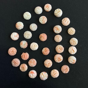 9mm-10mm Coral Carving/ Beautiful Coral / Natural Coral Carving/ Natural Coral / Round Coral / Carving Loose Gemstone