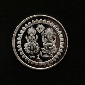 99.90% Pure Silver 10grams Laxmi Ganesh Silver Coin / Silver Coins