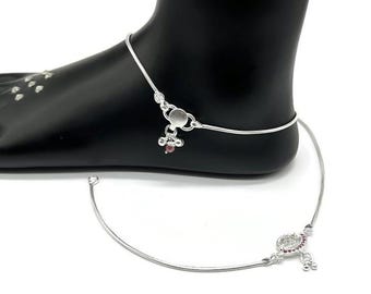 925 Sterling Silver Anklet / Silver Payal For Women