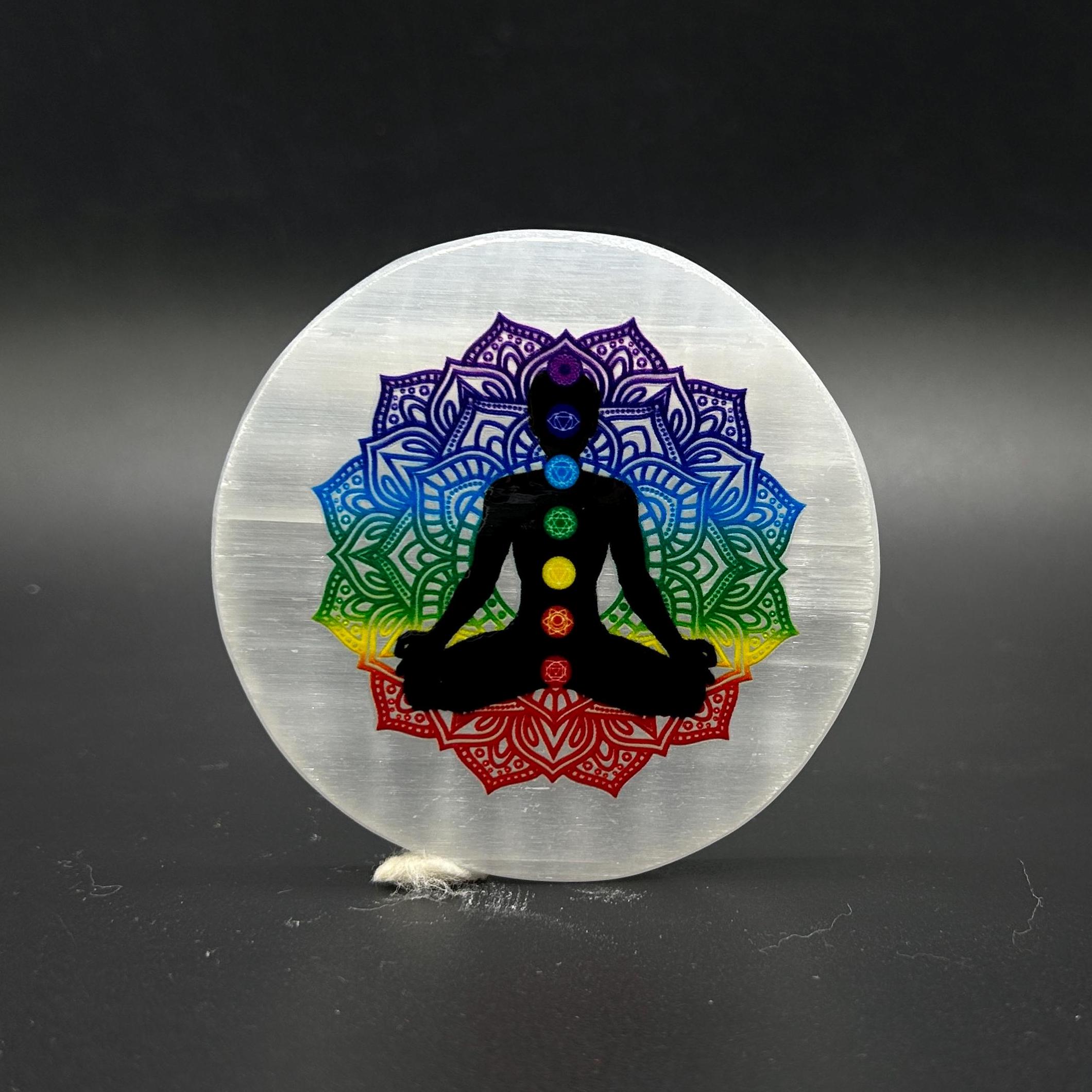 Selenite 7 Chakra Plate for Home & Office . - Etsy