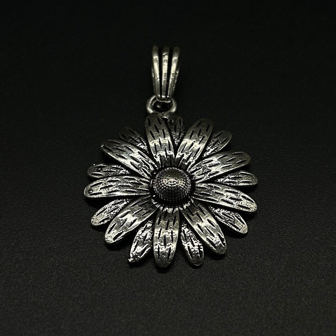 925 Sterling Silver Flower Pendant, Silver Pendant Flower, Silver ...