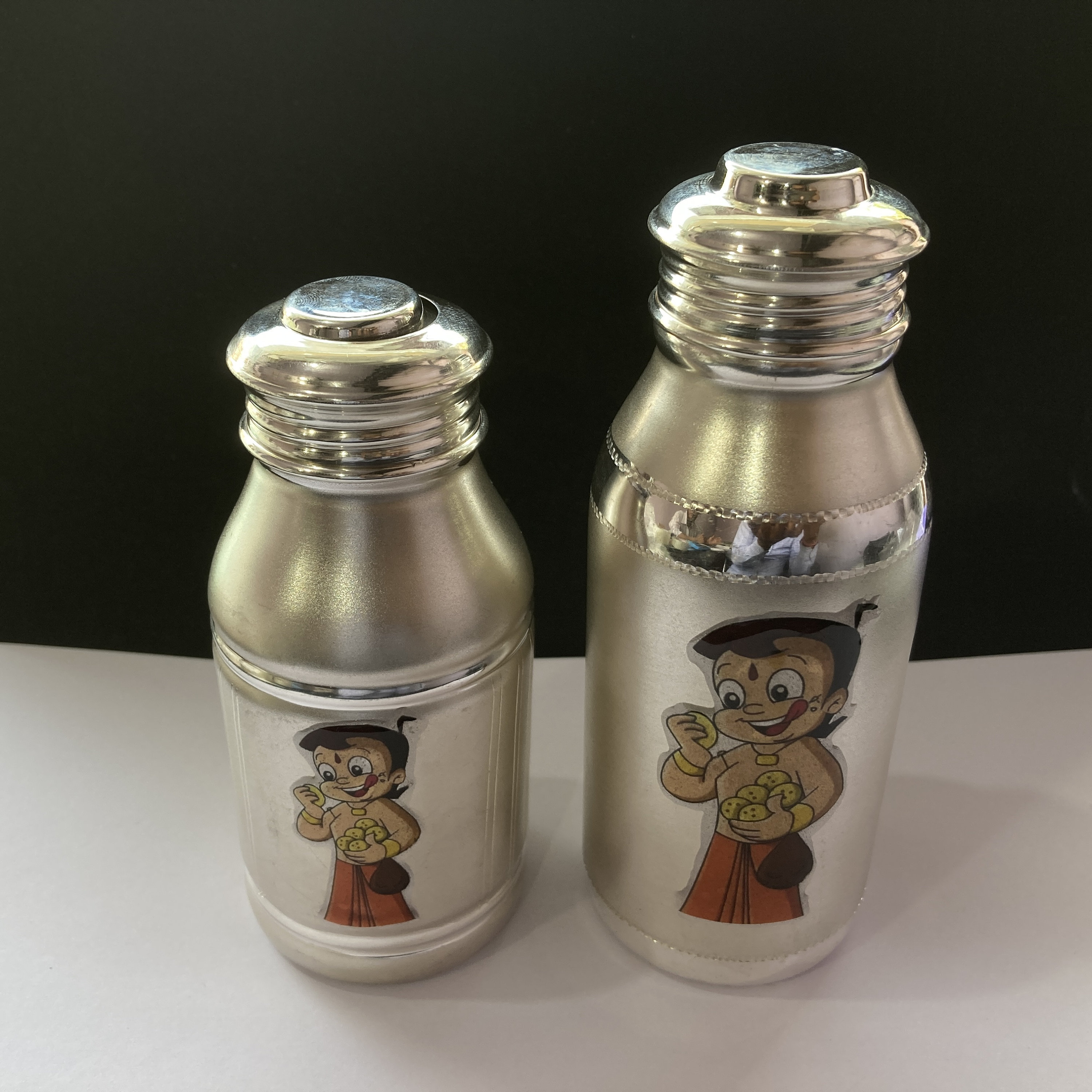 Silver water bottle store for kids