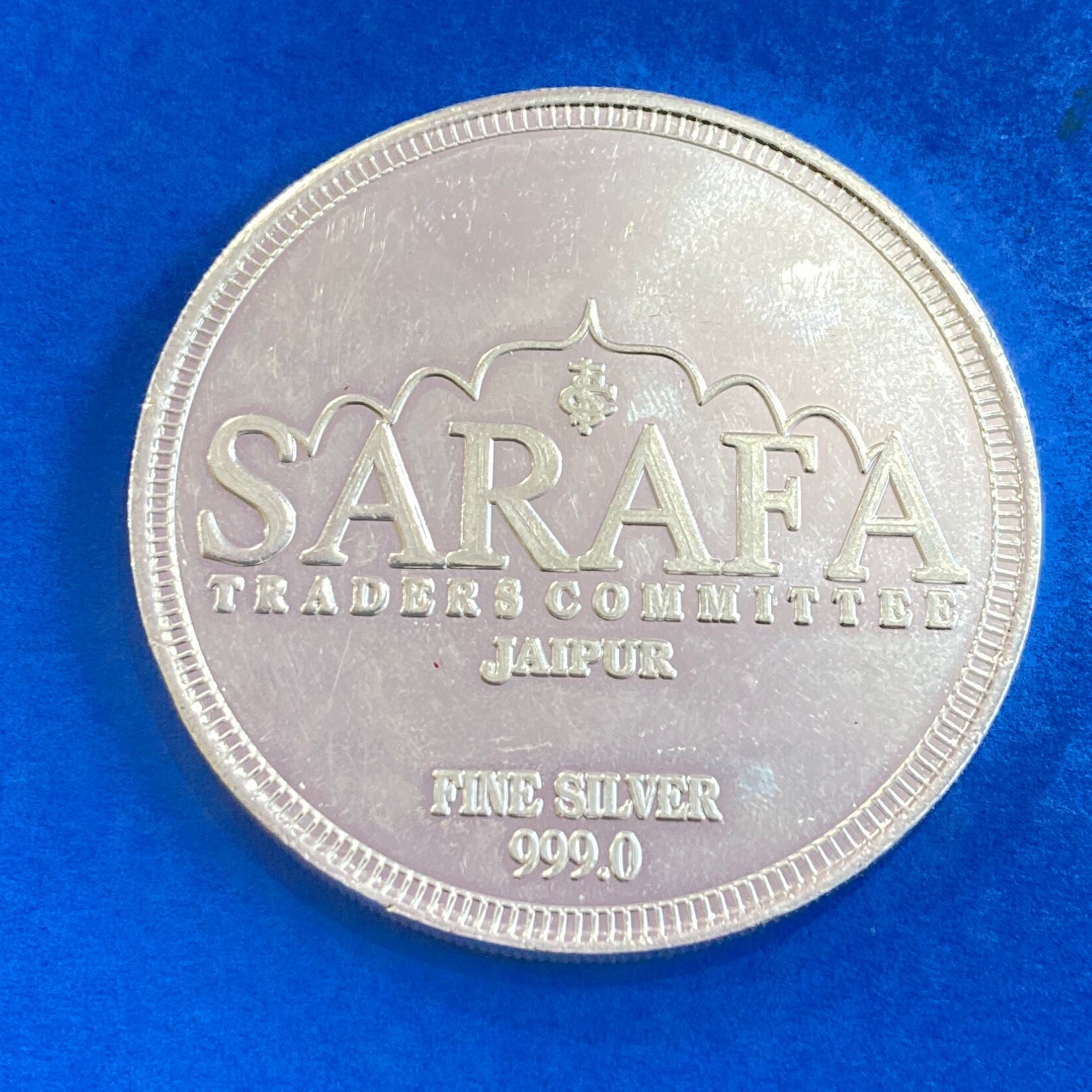 99.90% Pure Silver 50grams Laxmi Ganesh Silver Coin by Sarafa