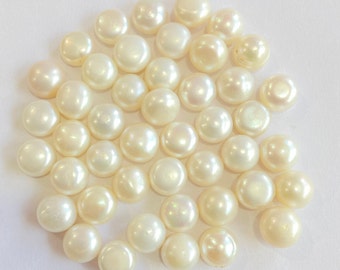 AA+ 10-11 mm Button Pearls, Good Quality, White Freshwater Pearl