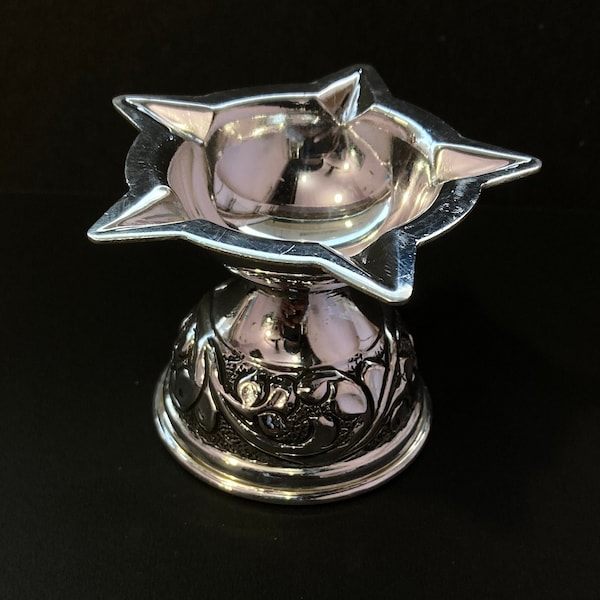 925 Solid Silver Diya / Silver Antique Diya