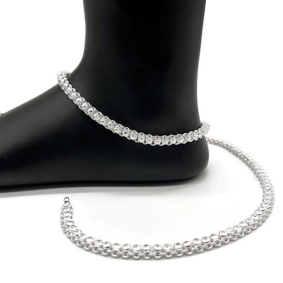 HemrajJewellers 925 Sterling Silver Anklet Silver Payal Silver Anklet Silver Bride Anklet Silver Payal Silver Designer Payal