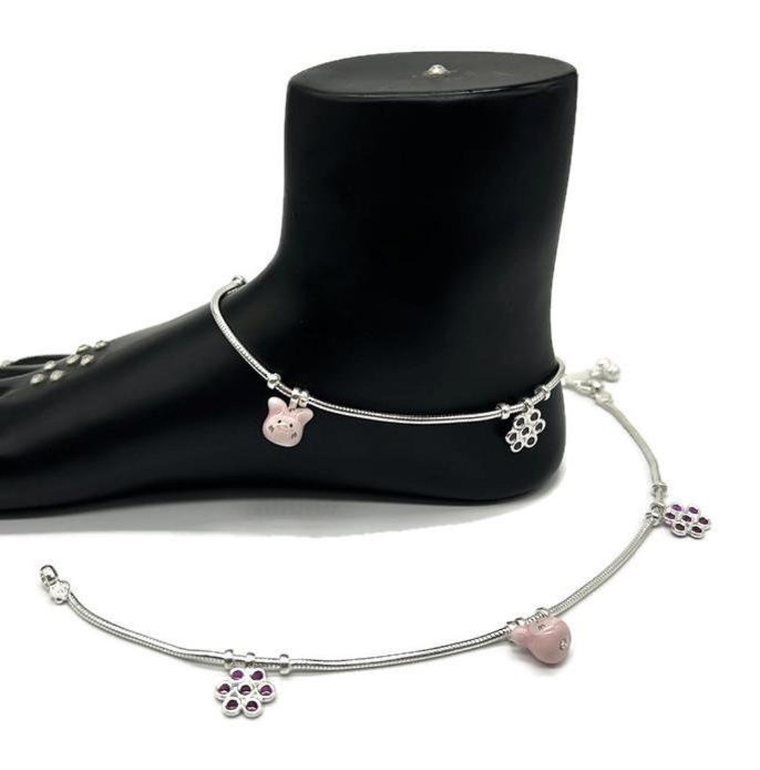 925 Sterling Silver Anklet / Silver Payal / Silver Anklet