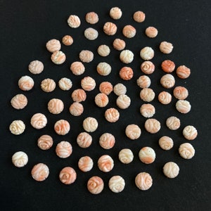 7mm-8mm Coral Carving/ Beautiful Coral / Natural Coral Carving/ Natural Coral / Round Coral / Carving Loose Gemstone
