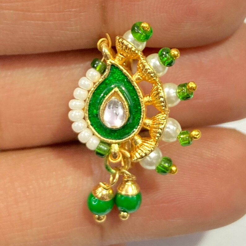 Nose Ring marathi nose ring clip on Indian Nose Ring Indian Bridal Jewelry Nathini bollywood nose ringnosepin