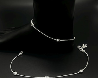 925 Sterling Silver Anklet / Silver Bride Payal / Silver Anklet / Silver Payal / Silver Antique Payal / Designer Anklet.