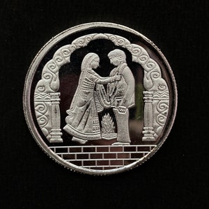 99.90% Pure Silver 10grams Bride Groom Silver Coin / Silver Coins / Anniversary Gift / Weeding Gift