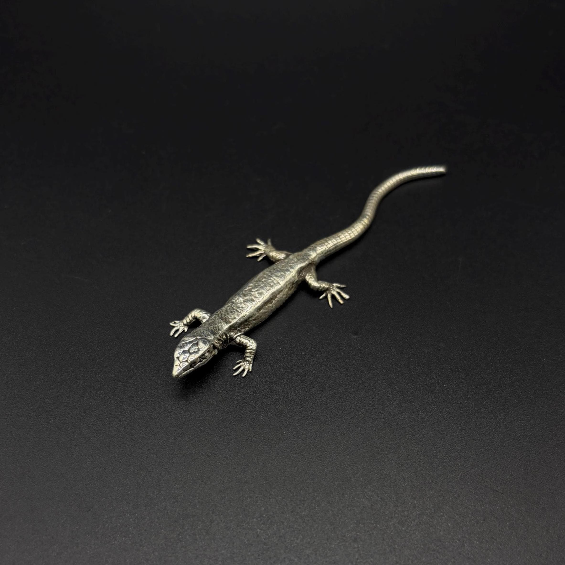 Silver Sculpture Lizard - Etsy
