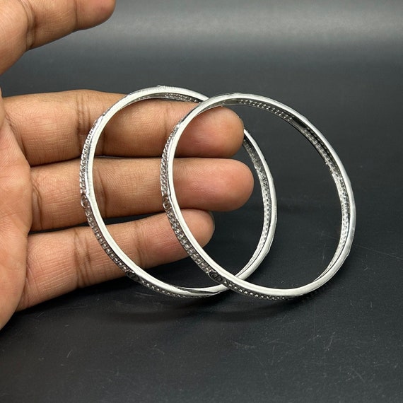 ⭐︎SALE⭐︎  Silver Bangle 925 Pure S925 Sterling Silver Bangle Men Women 5mm Beads Pixiu