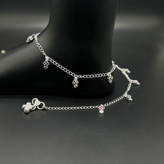 925 Sterling Silver Anklet Silver Payal Silver Anklet Silver Bride Anklet Silver Payal Silver Designer Payal Etsy