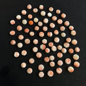 6mm-7mm Beautiful Natural Coral Carving !!!! Natural Round Coral Flower Carving Loose Gemstone