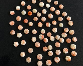 6 mm-7 mm Prachtig natuurlijk koraalsnijwerk !!!! Natuurlijke ronde koraalbloem snijwerk losse edelsteen