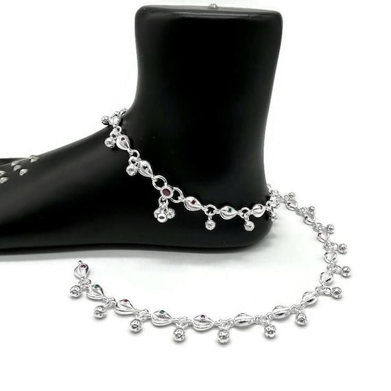 アンクレットAnklet 925 silver Sterling Silver 925 Leaf Anklet Big Feather Ankle Bracelet