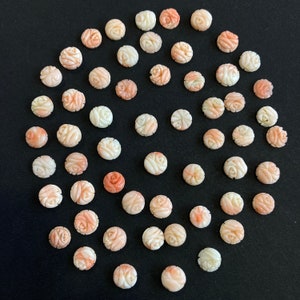 8mm-9mm Coral Carving/ Beautiful Coral / Natural Coral Carving/ Natural Coral / Round Coral / Carving Loose Gemstone