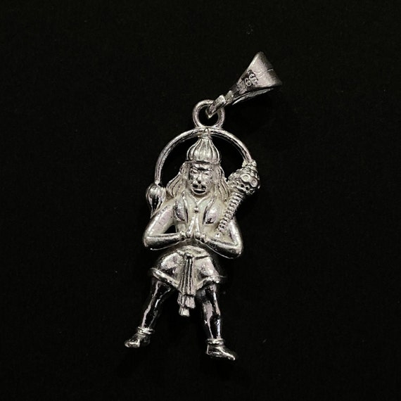 Silver chain with hanuman best sale pendant
