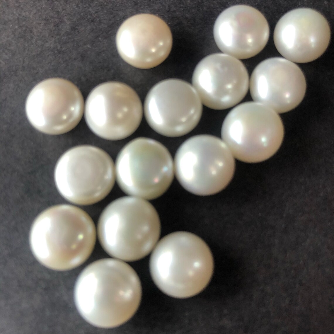 AA 34 Mm Button Pearls Good Quality White Freshwater Pearl Etsy
